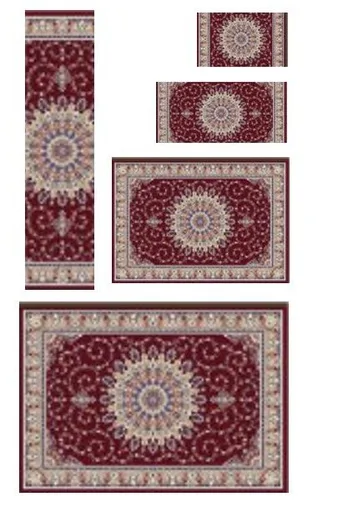 Teppich 5pcs red & beige