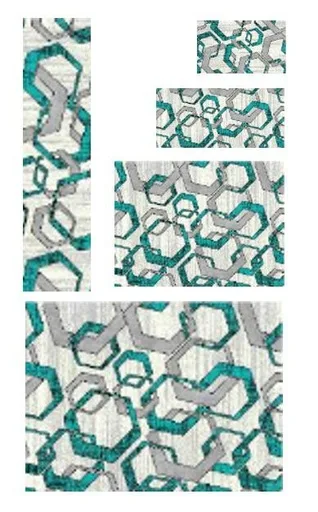 Teppich 5pcs blue & white mozaic