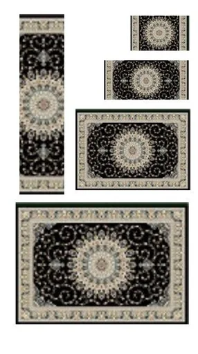 Teppich 5pcs black & white 