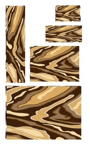 Teppich 5pcs brown light & dark brown