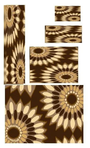 Teppich 5pcs brown flower