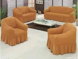 Sofa cover dark yellow 3+2+1