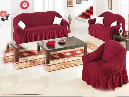 Sofa cover dark red 3+2+1