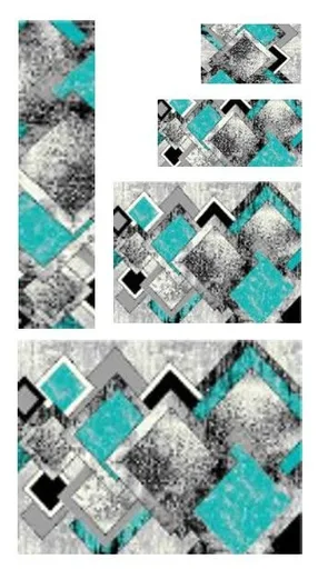 Teppich 5pcs light blue & gray