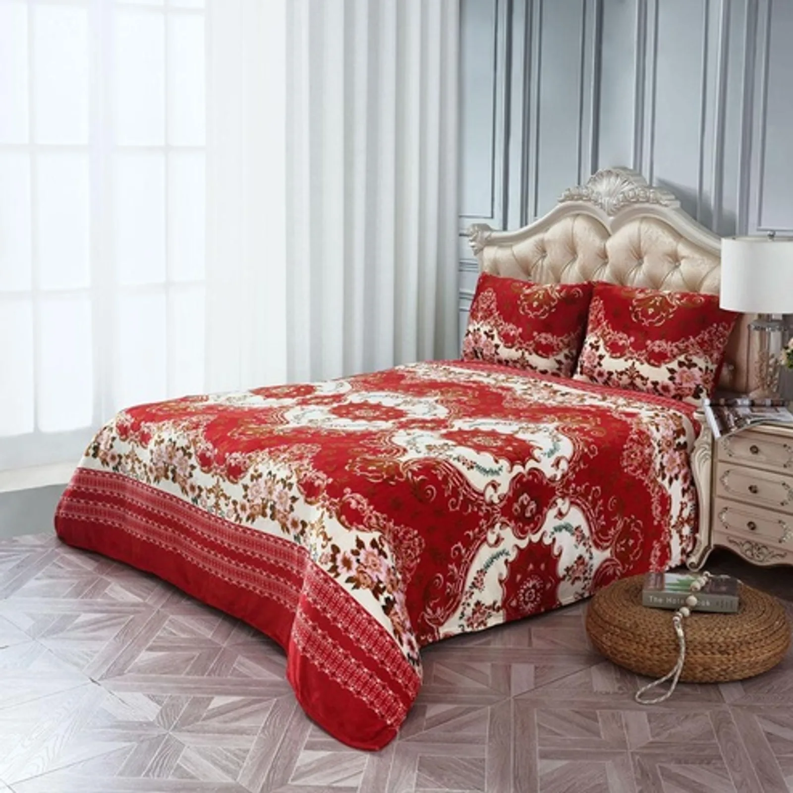 3 Pcs red Mozaik blanket