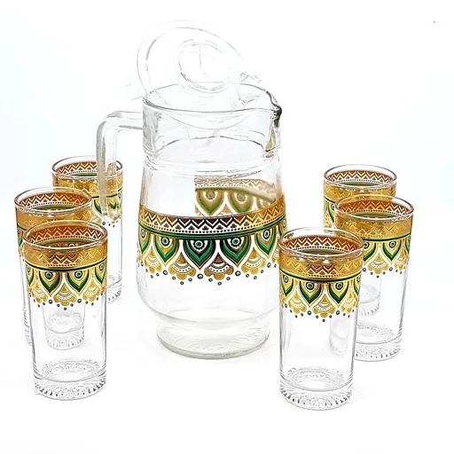 Glass water jag with 6pcs water glass